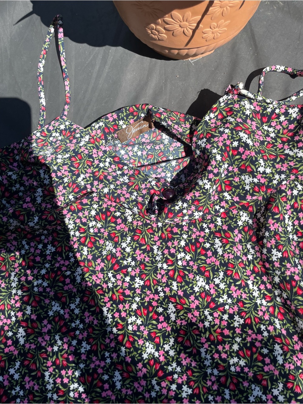 Vintage 90s Jessica Ditsy Floral Slip Mini Dress S M - Picture 7 of 7